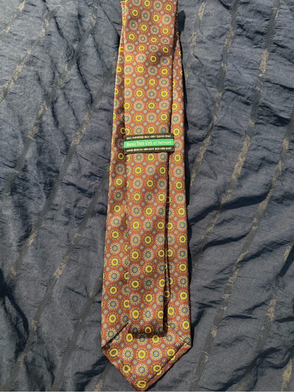 Beau Ties Men's Orange Medallion Silk Tie